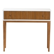 Bowery Hill Two-Tone Brown and White Bayur Wood 1-Drawer Console Table