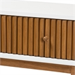 Bowery Hill Two-Tone Brown and White Bayur Wood 1-Drawer Console Table