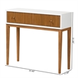 Bowery Hill Two-Tone Brown and White Bayur Wood 1-Drawer Console Table