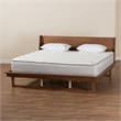 Bowery Hill Ash Walnut Finished Wood Queen Size Platform Bed