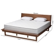 Bowery Hill Ash Walnut Finished Wood Queen Size Platform Bed
