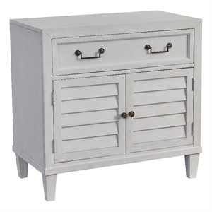 Bowery Hill White Finished Wood 2-Door Cabinet Style Coastal Nightstand