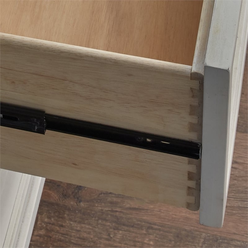 Bowery Hill White Finished Wood 2-Door Cabinet Style Coastal Nightstand