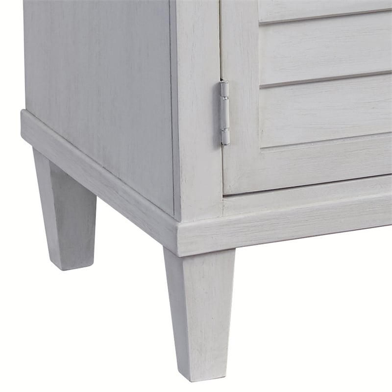 Bowery Hill White Finished Wood 2-Door Cabinet Style Coastal Nightstand