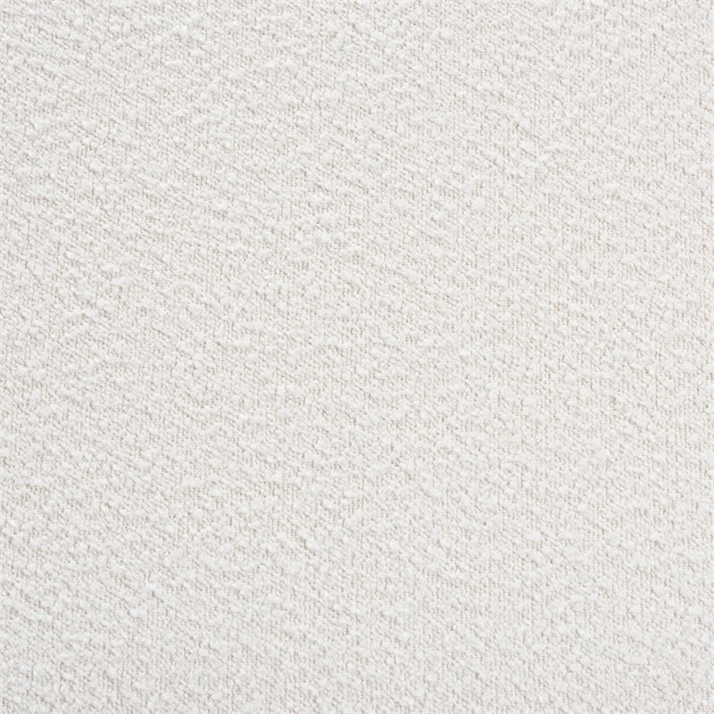 Bowery Hill Cream Boucle Fabric and Walnut Brown Wood Loveseat