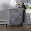 Bowery Hill Modern Wood Gray Nightstand with USB and Care Kit