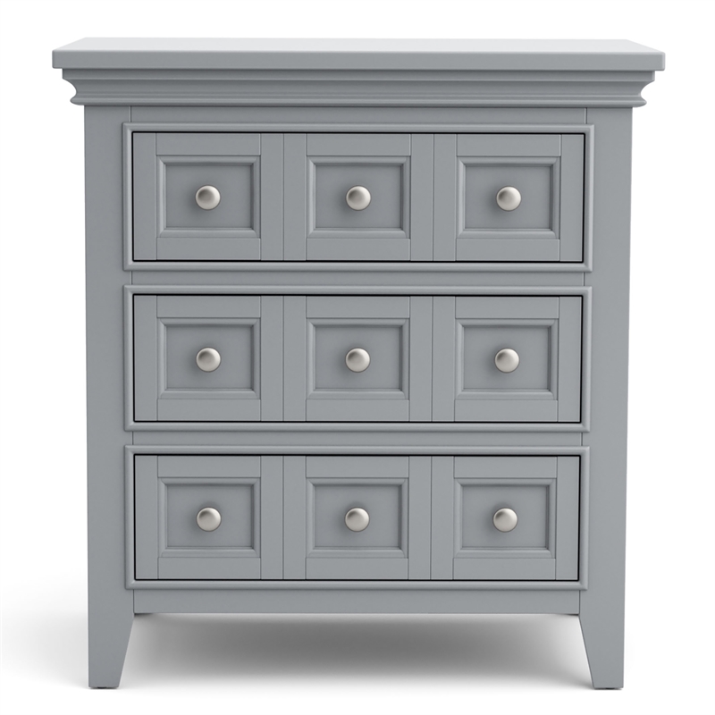 Bowery Hill Modern Wood Gray Nightstand with USB and Care Kit