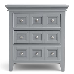 Bowery Hill Modern Wood Gray Nightstand with USB and Care Kit