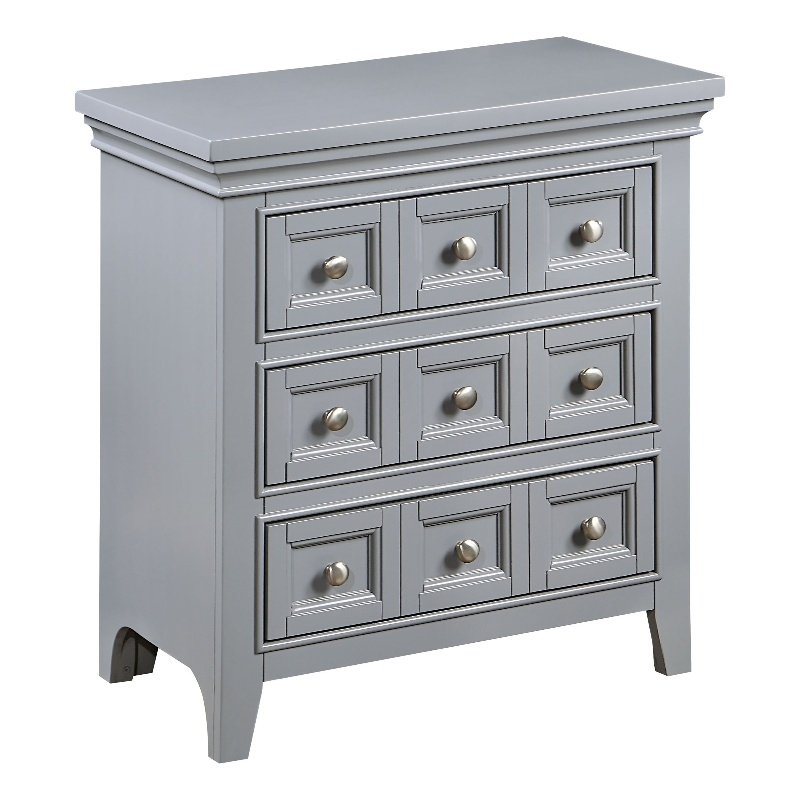 Bowery Hill Modern Wood Gray Nightstand with USB and Care Kit