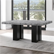 Bowery Hill Contemporary Rectangle Gray Marble Top Dining Table