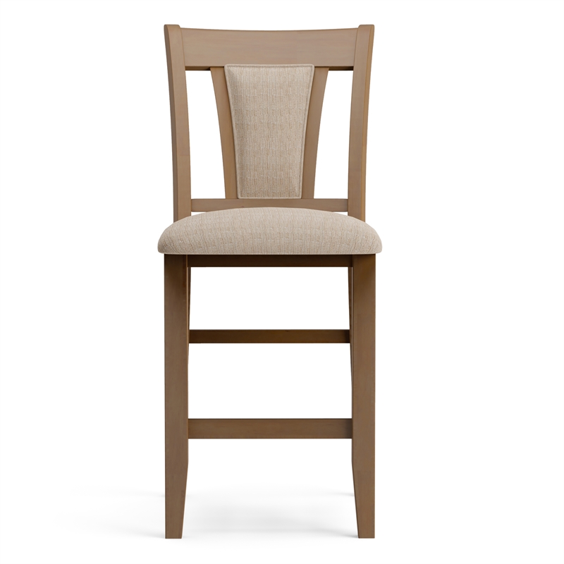 Bowery Hill Contemporary Wood Counter Stool in Natural (Set of 2)