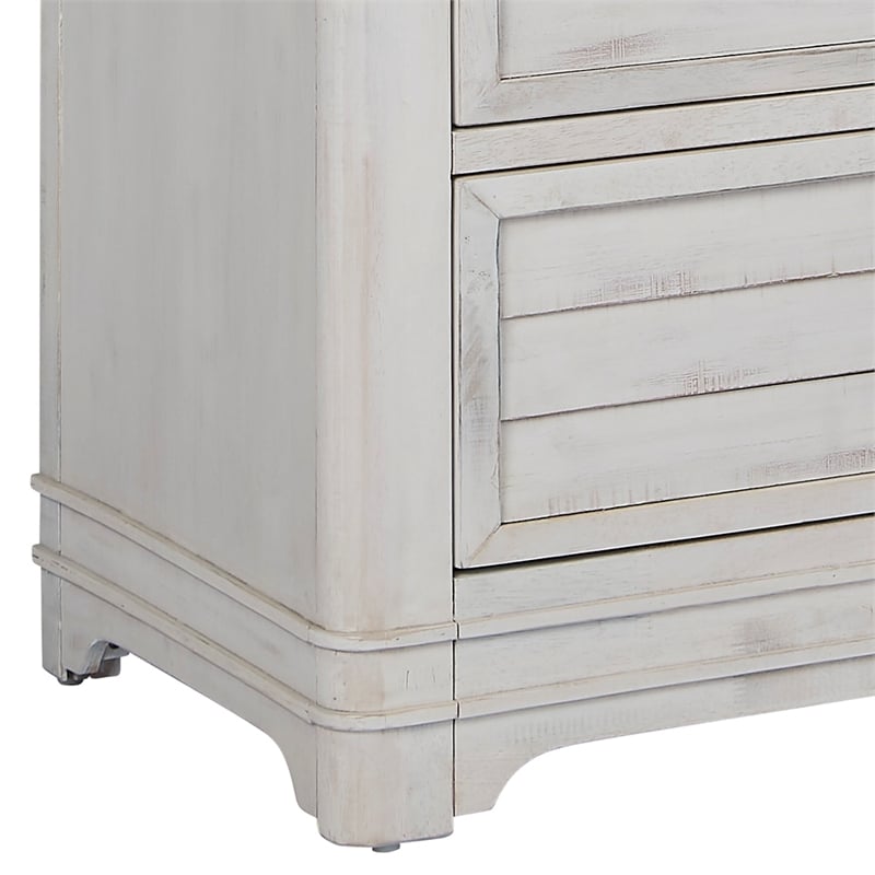 Bowery Hill White-Washed Wood Farmhouse Style 5-drawer Chest