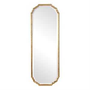 Bowery Hill Contemporary Wood Mirror with in Lightly Antiqued Gold