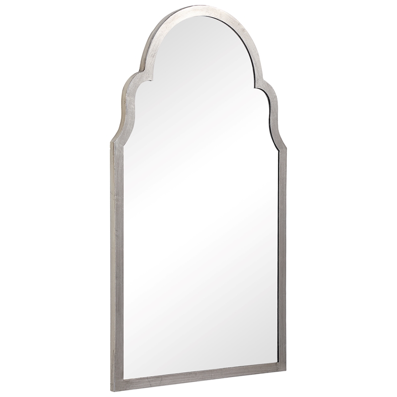 Bowery Hill Contemporary Iron Metal and MDF Mirror in Silver Finish