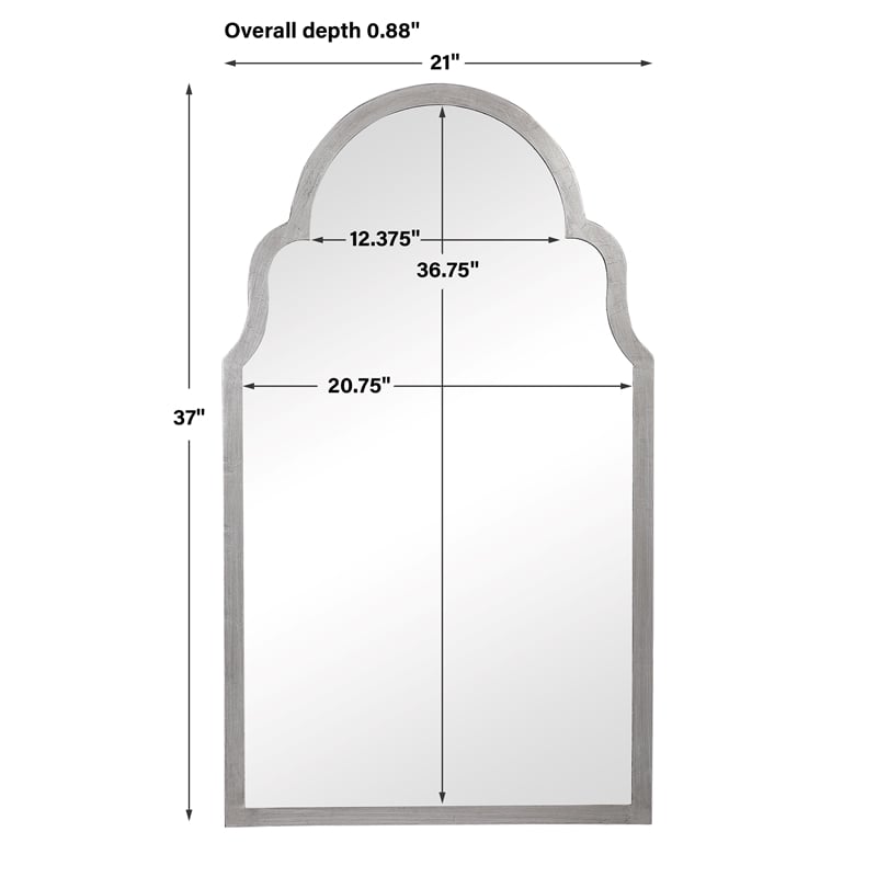 Bowery Hill Contemporary Iron Metal and MDF Mirror in Silver Finish