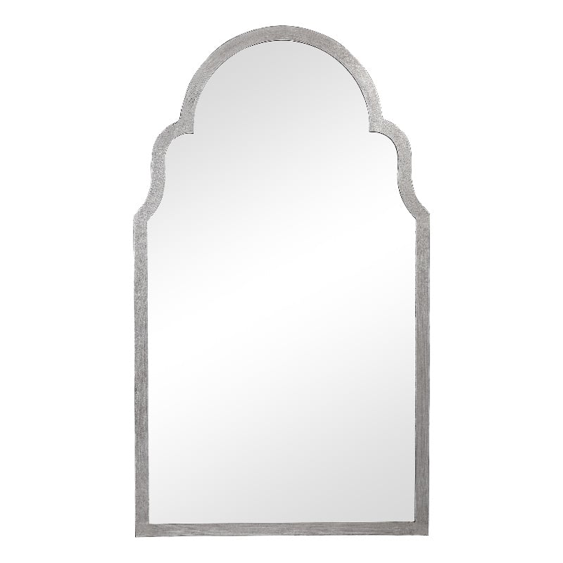 Bowery Hill Contemporary Iron Metal and MDF Mirror in Silver Finish