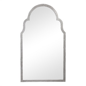 Bowery Hill Contemporary Iron Metal and MDF Mirror in Silver Finish