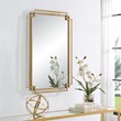 Bowery Hill Traditional Metal Mirror with Subtle Silver Highlights in Gold