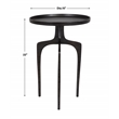 Bowery Hill Contemporary Aluminum Accent Table with Round Top in Dark Brown