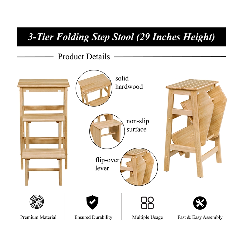 Bowery Hill Modern Wood Folding 30
