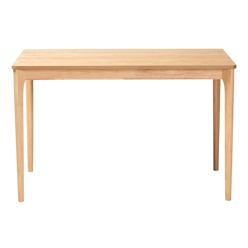 Bowery Hill Mid-Century Modern Natural Oak Finished Wood Dining Table