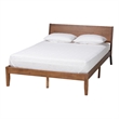 Bowery Hill Modern Wood Queen Size Platform Bed in Walnut Brown