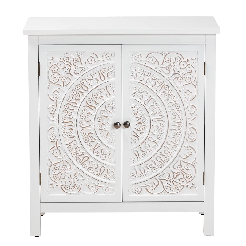 Bowery Hill Traditional White Finished Wood 2-Door Storage Cabinet