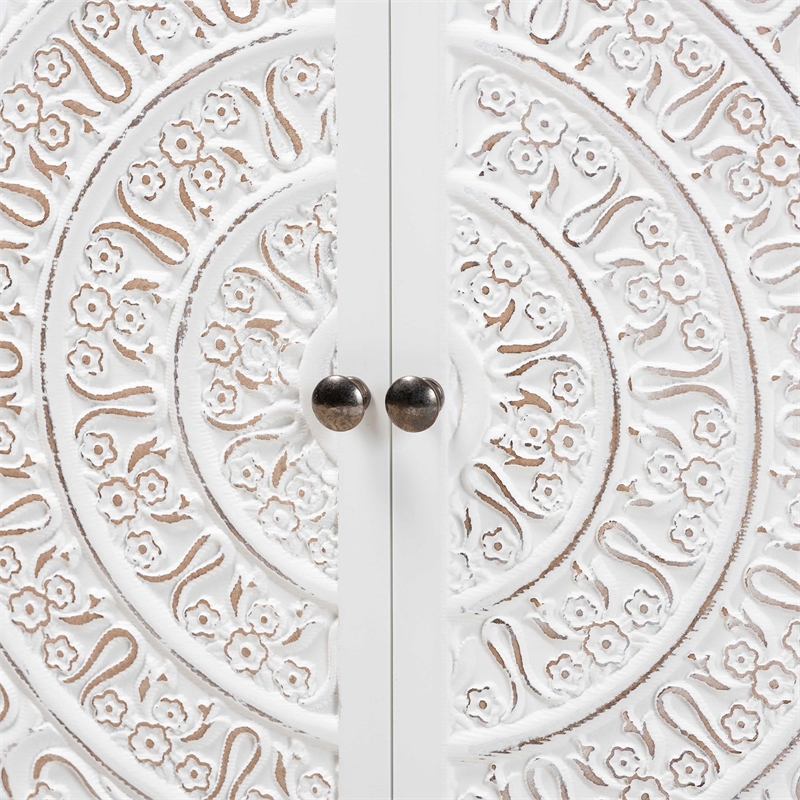 Bowery Hill Traditional White Finished Wood 2-Door Storage Cabinet