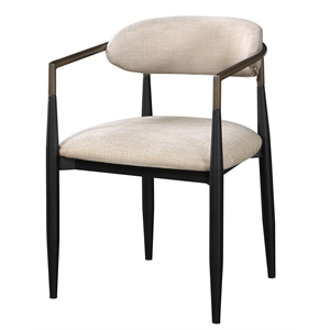 Bowery Hill Modern Wood Side Chairs in Beige and Black (Set of 2)