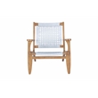 Bowery Hill Wood Hexagon Woven Rope Accent Chair Light Grey- Natural Finish