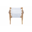 Bowery Hill Wood Hexagon Woven Rope Accent Chair Light Grey- Natural Finish