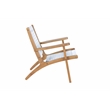 Bowery Hill Wood Hexagon Woven Rope Accent Chair Light Grey- Natural Finish