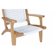 Bowery Hill Wood Hexagon Woven Rope Accent Chair Light Grey- Natural Finish