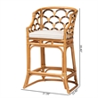 Bowery Hill Modern Bohemian Light Honey and Dark Brown Rattan Bar Stool