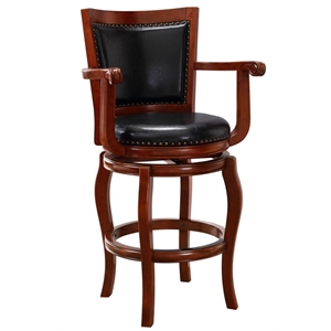 Bowery Hill Modern / Contemporary Swivel Bar Stool - Black/Cherry