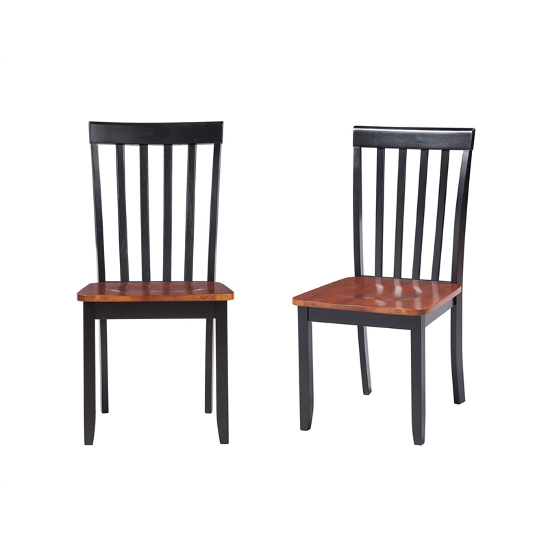 Bowery Hill Contemporary Dining Chair Set of 2 - Black&Cherry