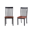 Bowery Hill Contemporary Dining Chair Set of 2 - Black&Cherry