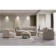 Bowery Hill Sand Fabric Upholstered Chair with Swivel in Beige