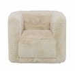 Bowery Hill Sand Fabric Upholstered Chair with Swivel in Beige