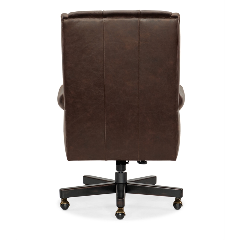 Bowery Hill Modern Executive Leather Swivel Tilt Chair in Brown