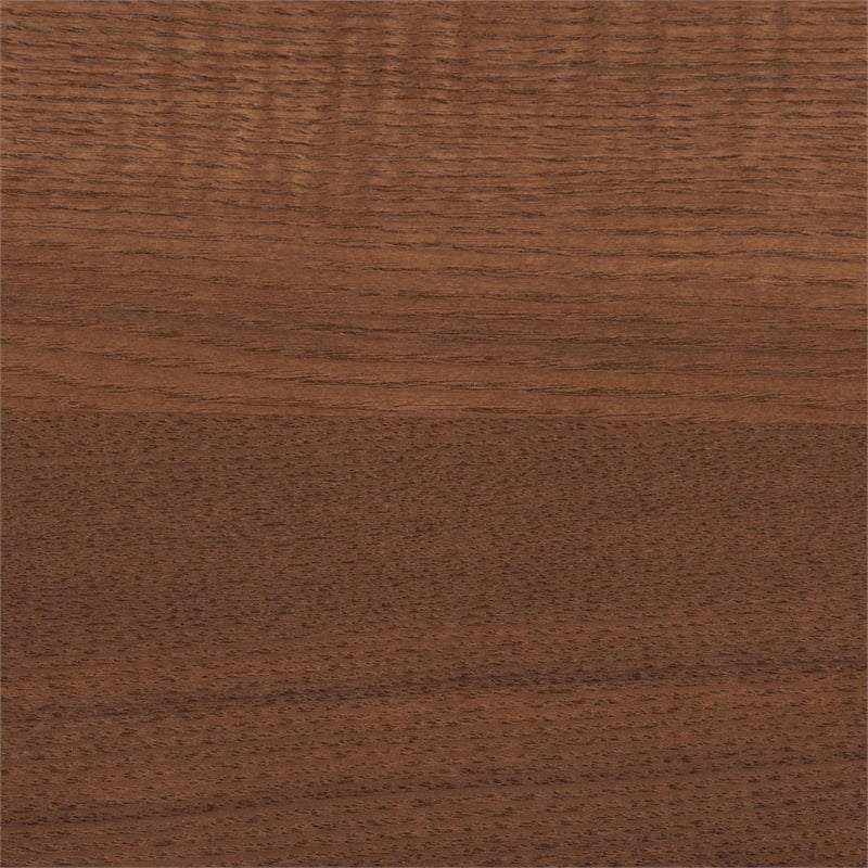Bowery Hill Walnut Brown Wood and Rattan Queen Size Platform Bed