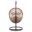Bowery Hill Outdoor Patio Hanging Chair/Stand in Beige Fabric and Rope