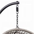 Bowery Hill Outdoor Patio Hanging Chair/Stand in Beige Fabric and Rope
