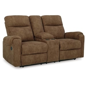 Bowery Hill Modern / Contemporary Brown Finish Reclining Sofa