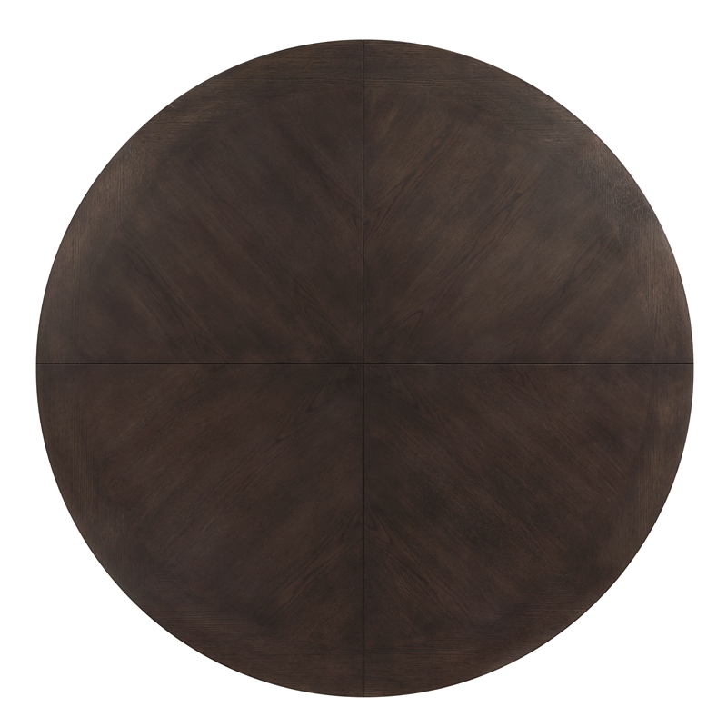 Bowery Hill Contemporary Wood Round Coffee Table in Oak Finish