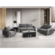 Bowery Hill Contemporary Velvet Upholstered Loveseat in Gray