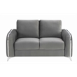 Bowery Hill Contemporary Velvet Upholstered Loveseat in Gray