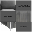 Bowery Hill Contemporary Velvet Upholstered Loveseat in Gray