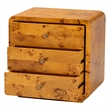 Bowery Hill Modern Natural Real Burl Wood 3-Drawer Nightstand