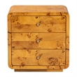 Bowery Hill Modern Natural Real Burl Wood 3-Drawer Nightstand